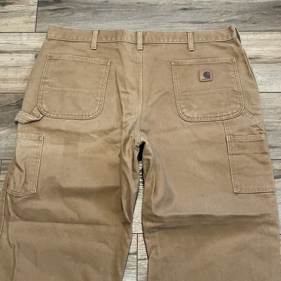 Men's Carhartt Duck Cavas Jeans SZ 40x30 Tan Brown Cotton Work Casual B11 BRN - Picture 10 of 12